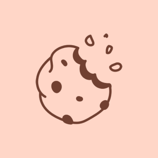 Illustration of a cookie with chocolate chips on a pink background